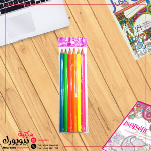 ألوان خشبية فسفوري 6 لون