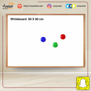 سبورة بيضاء 90X60 سم إطار خشب